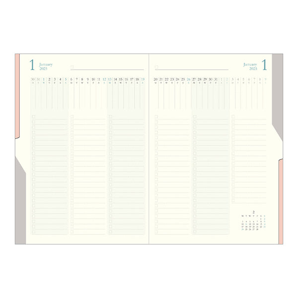 2025 MIDORI Double Schedule Diary // To Do (Blue)