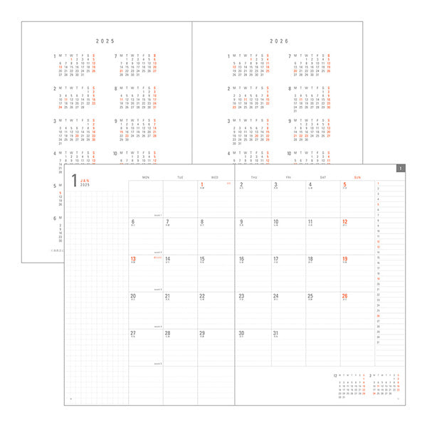 2025 MIDORI Flat Diary (A5/A4 Size)