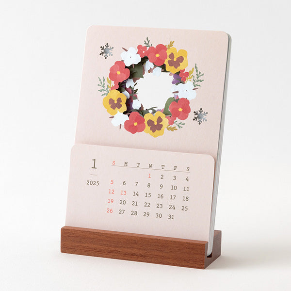 2025 MIDORI Laser Cut Desk Calendar // Flowers