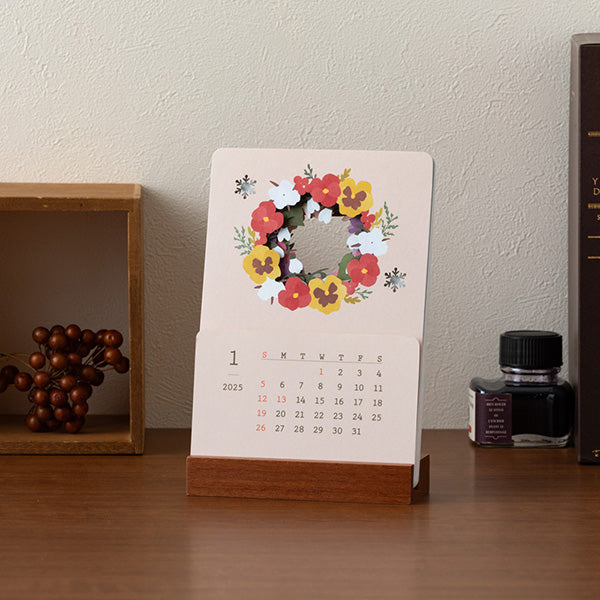 2025 MIDORI Laser Cut Desk Calendar // Flowers