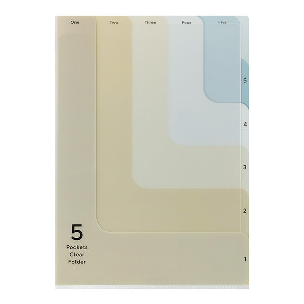 MIDORI 5 Pocket A4 Clear Folder / 2-Way Pattern