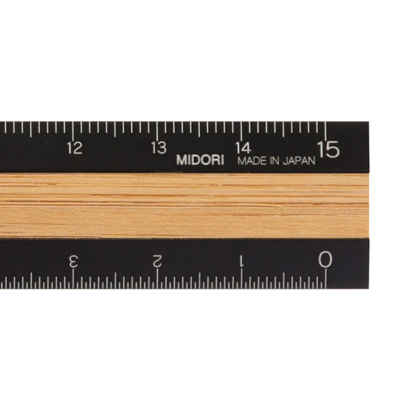 Aluminium Wooden Ruler 15cm / Black