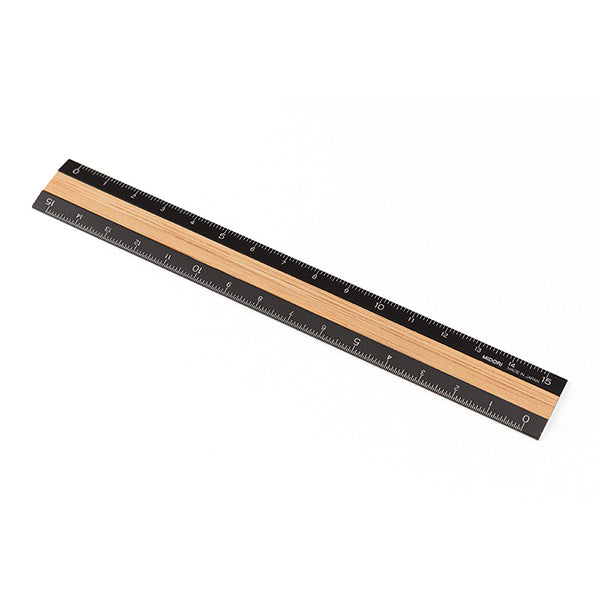 Aluminium Wooden Ruler 15cm / Black