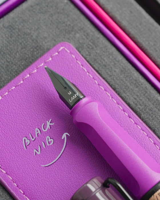 [Special Edition] LAMY Safari Pink Cliff & Violet Blackberry Fountain Pen Set with Pen Pouch