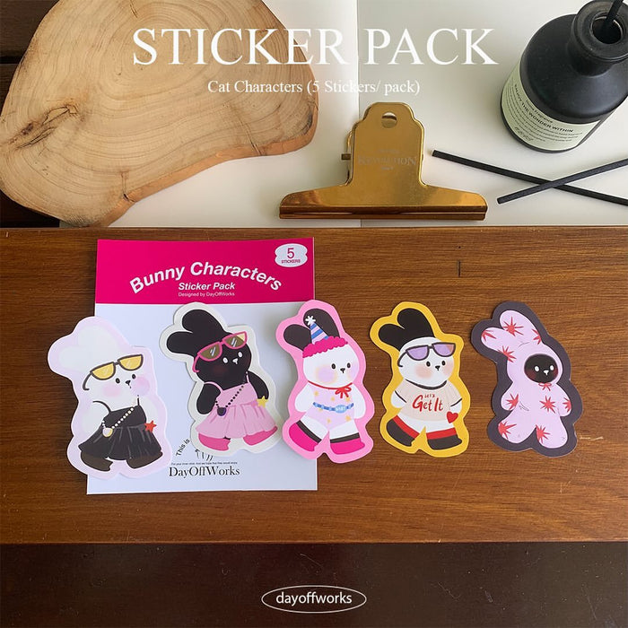 Day Off Works Sticker Pack // Bunny Characters