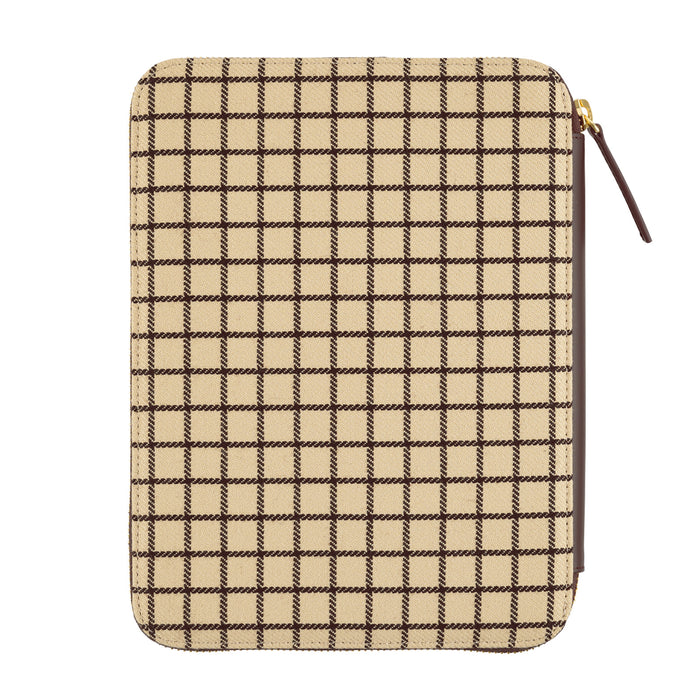 Hobonichi Techo Cousin Cover [A5 Size] // Taut Zipped (Cafe au Lait Plaid)