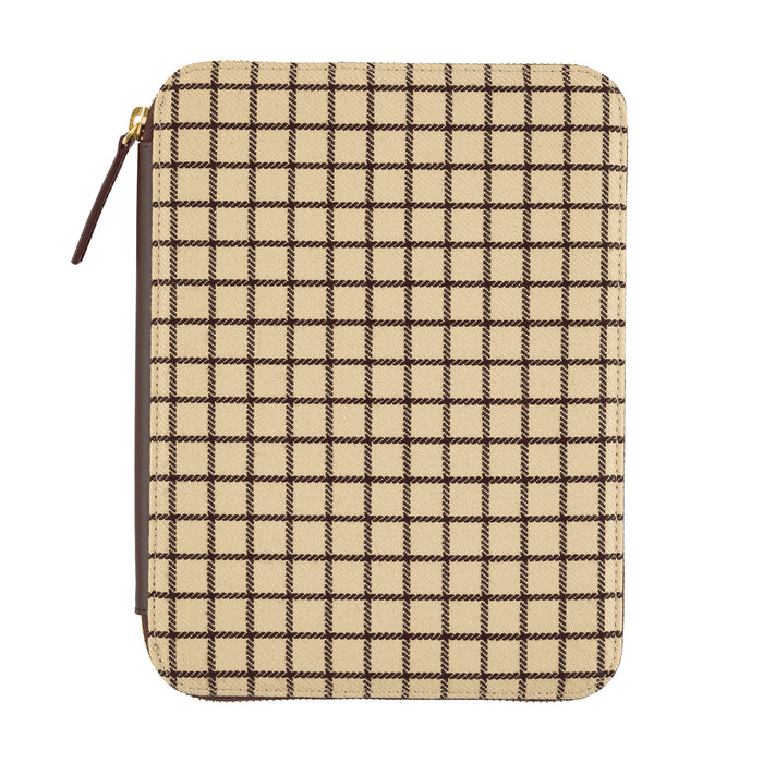 Hobonichi Techo Cousin Cover [A5 Size] // Taut Zipped (Cafe au Lait Plaid)