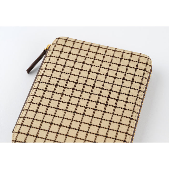 Hobonichi Techo Cousin Cover [A5 Size] // Taut Zipped (Cafe au Lait Plaid)