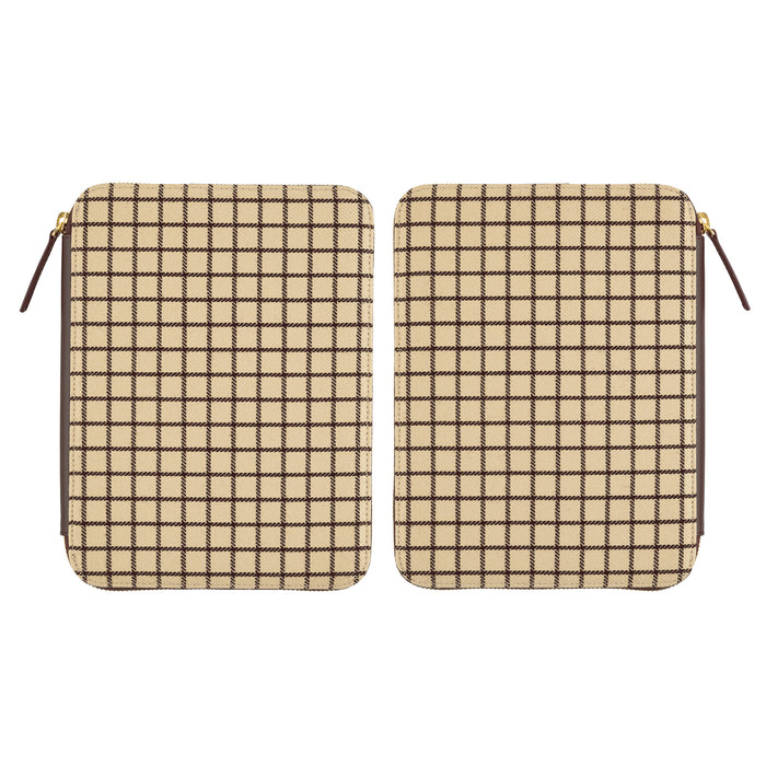 Hobonichi Techo Cousin Cover [A5 Size] // Taut Zipped (Cafe au Lait Plaid)