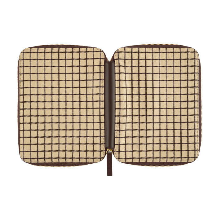 Hobonichi Techo Cousin Cover [A5 Size] // Taut Zipped (Cafe au Lait Plaid)