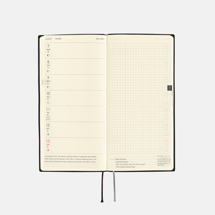 2025 Hobonichi Weeks Softcover Planner // White Line: Black