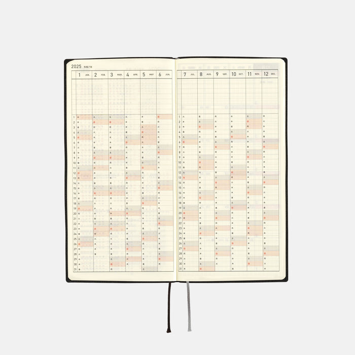 2025 Hobonichi Weeks Softcover Planner // White Line: Black