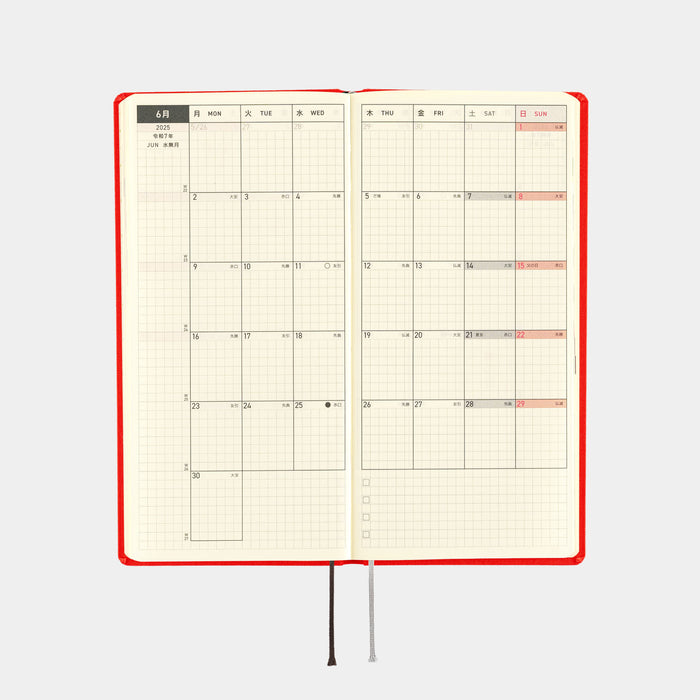 2025 Hobonichi Weeks Hardcover Planner // Colors: Chili Pepper