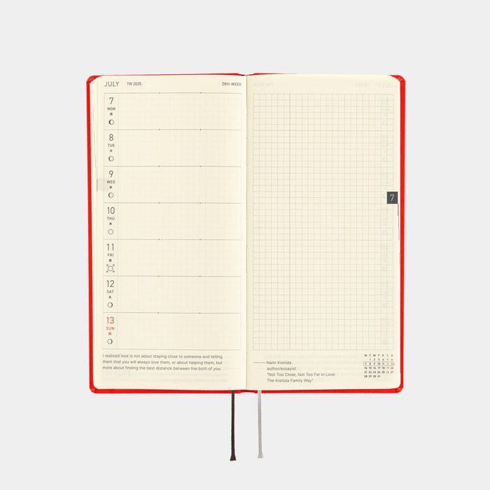 2025 Hobonichi Weeks Hardcover Planner // Colors: Chili Pepper