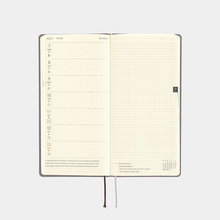 2025 Hobonichi Weeks Hardcover Planner // Colors: Smoke Gray