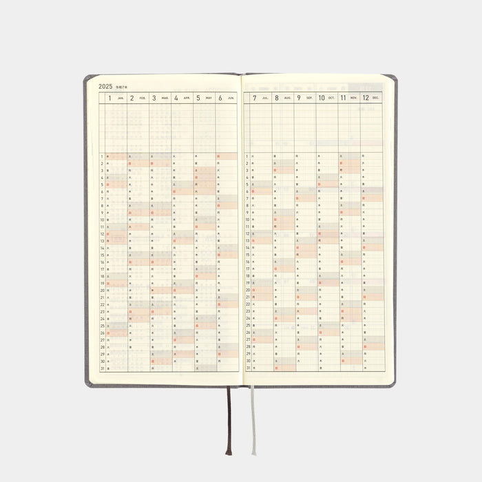 2025 Hobonichi Weeks Hardcover Planner // Colors: Smoke Gray