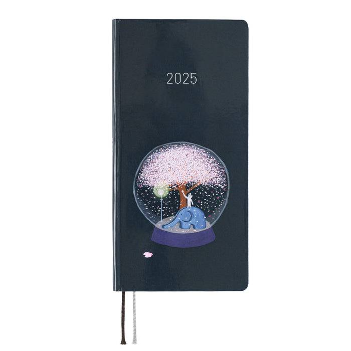 2025 Hobonichi Weeks Hardcover Planner // Hiroko Kubota: Night Cherry Blossom Snow Globe