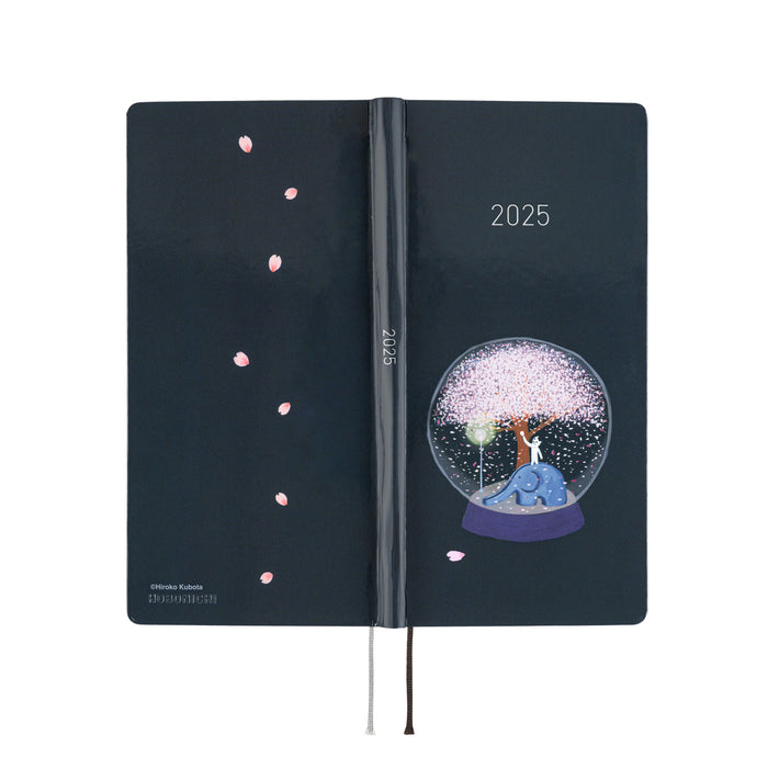 2025 Hobonichi Weeks Hardcover Planner // Hiroko Kubota: Night Cherry Blossom Snow Globe