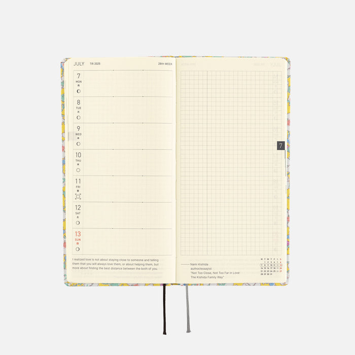 2025 Hobonichi Weeks Hardcover Planner // Liberty Fabrics: Paysanne Blossom