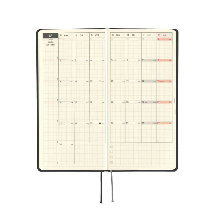 2025 Hobonichi Weeks Hardcover Planner // Paper Series: Black Gingham