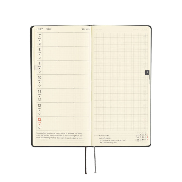 2025 Hobonichi Weeks Hardcover Planner // Paper Series: Black Gingham