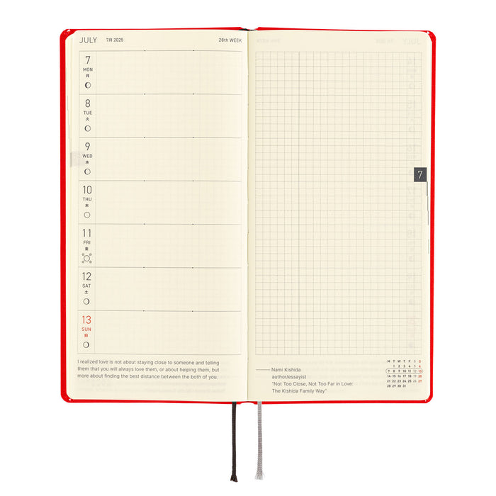 2025 Hobonichi Weeks MEGA Hardcover Planner // Colors: Chili Pepper