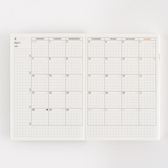 2025 Hobonichi Techo Planner Book A6 Size (English)