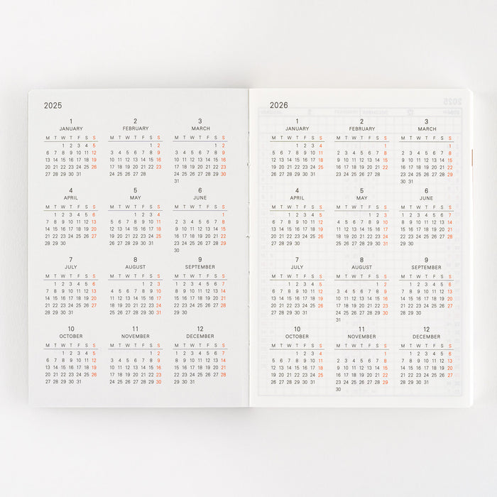 2025 Hobonichi Techo Planner Book A6 Size (English)