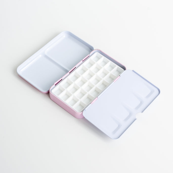 Enamel Metal Box for Watercolour with 24 Grids // Bubblegum Pink (V2)