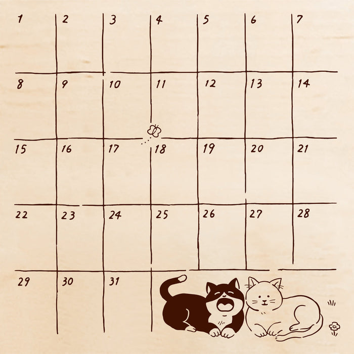 Beverly Rubber Stamp // Neko Monthly Calendar