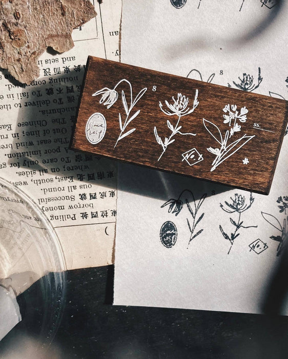 羊君 somesortof.fern Rubber Stamp // Grass Flower