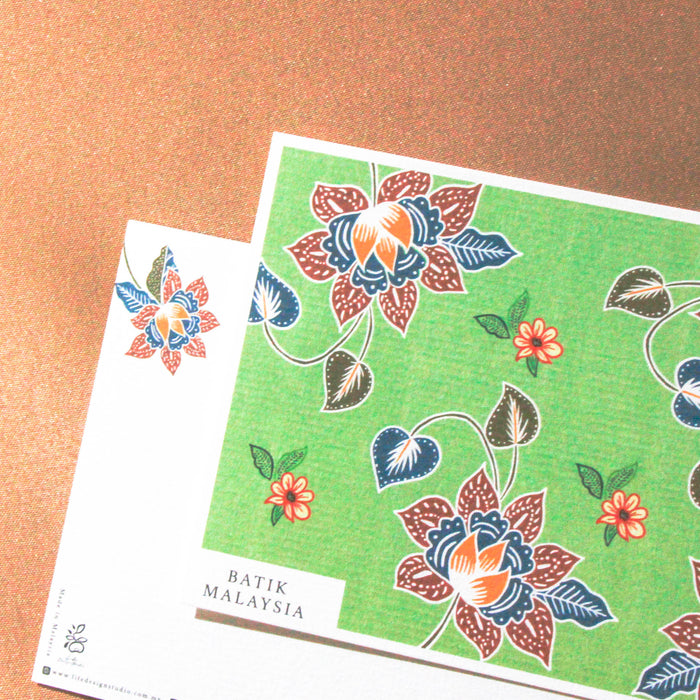 Batik & Songket Print Postcard // Raya