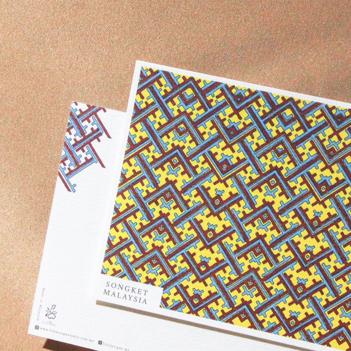 Batik & Songket Print Postcard // Raya