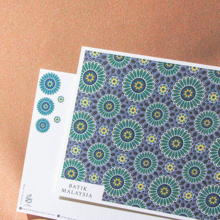 Batik & Songket Print Postcard // Raja