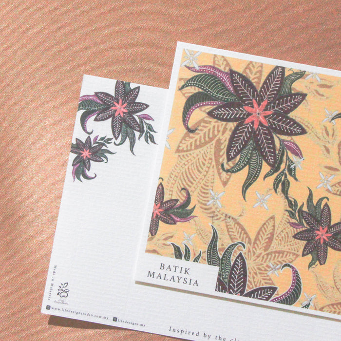 Batik & Songket Print Postcard // Melati