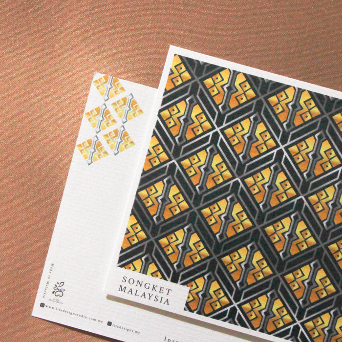 Batik & Songket Print Postcard // Cempaka
