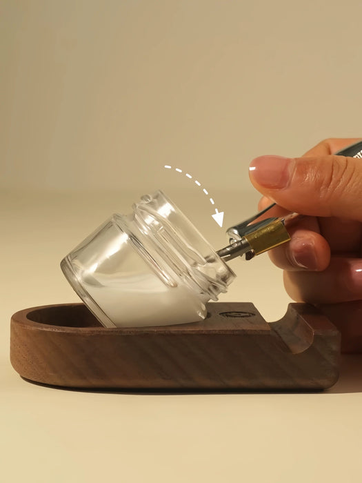 Walnut Wood Inkwell and Pen Holder