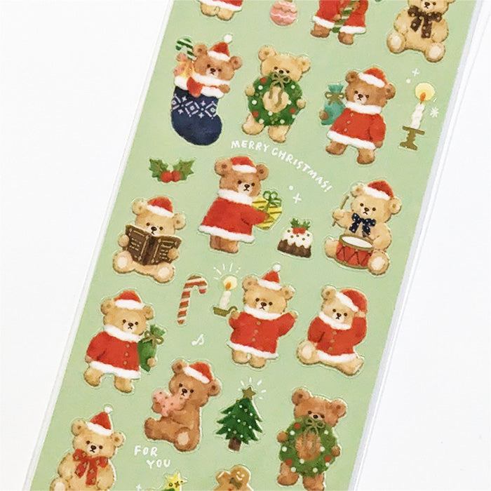 Mind Wave Christmas Stickers // Fluffy Santa Bear