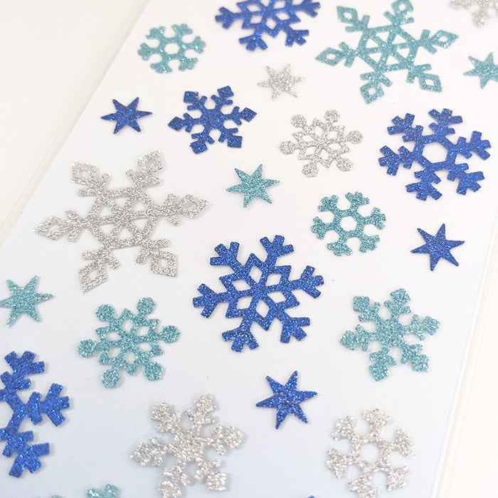 Mind Wave Christmas Stickers //  Glittery Snowflake