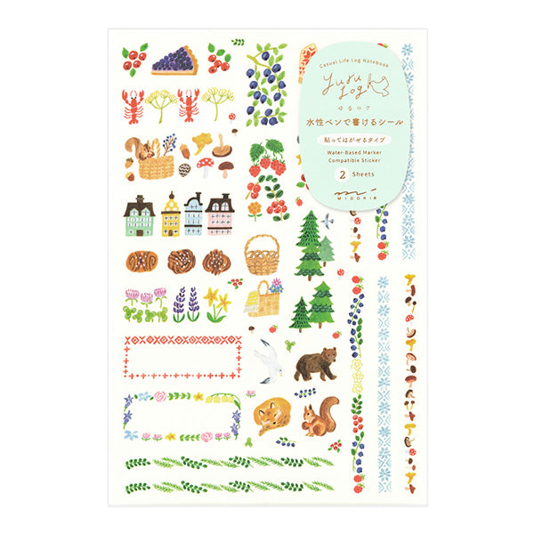 Midori Yuru Log Two Sheet Sticker / Scandinavia