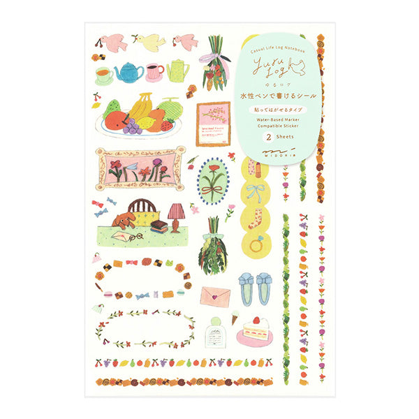 Midori Yuru Log Two Sheet Sticker / Lifestyle