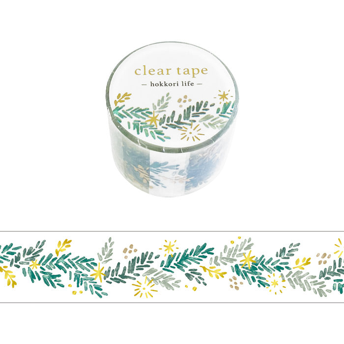 Mind Wave Hokkori Life Christmas Clear Tape // Pine