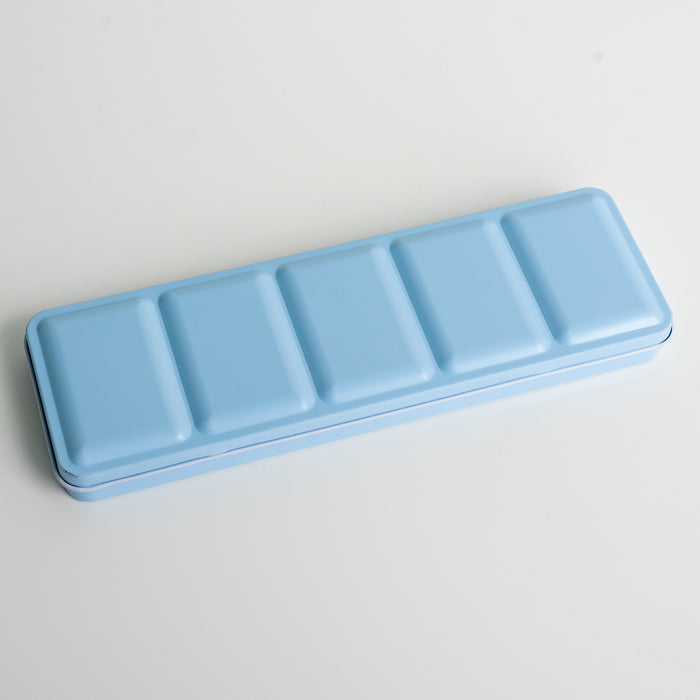 Enamel Metal Box for Watercolour with 44 Half Pans // Sea Salt Blue