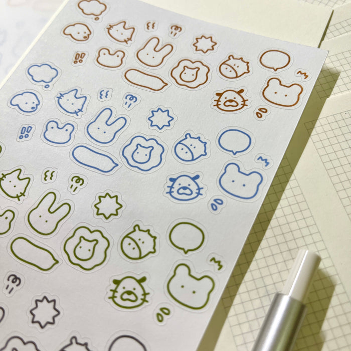 Hatsu Midori Sticker Sheet // Animal Journal