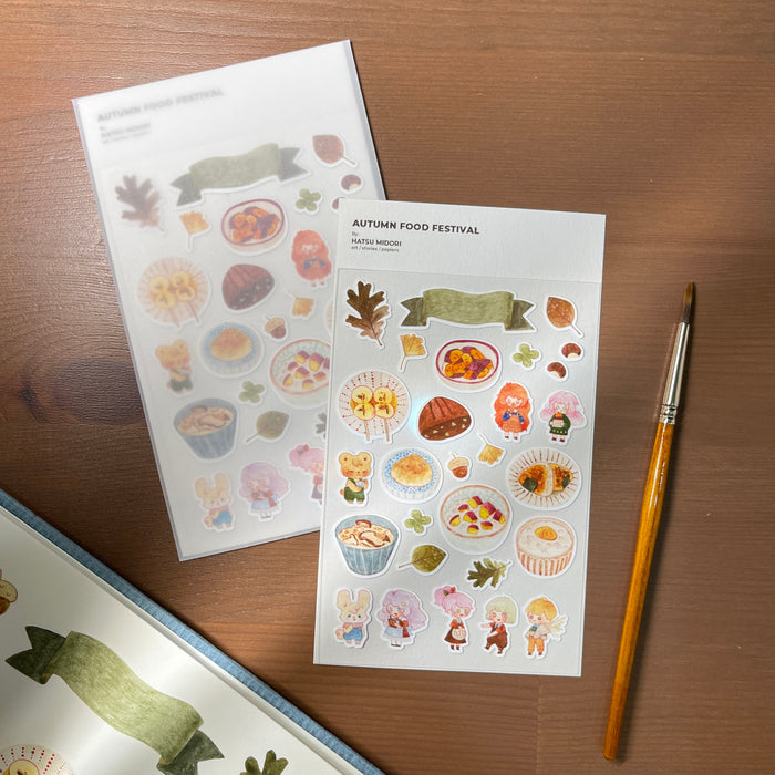 Hatsu Midori Sticker Sheet // Autumn Food Festival