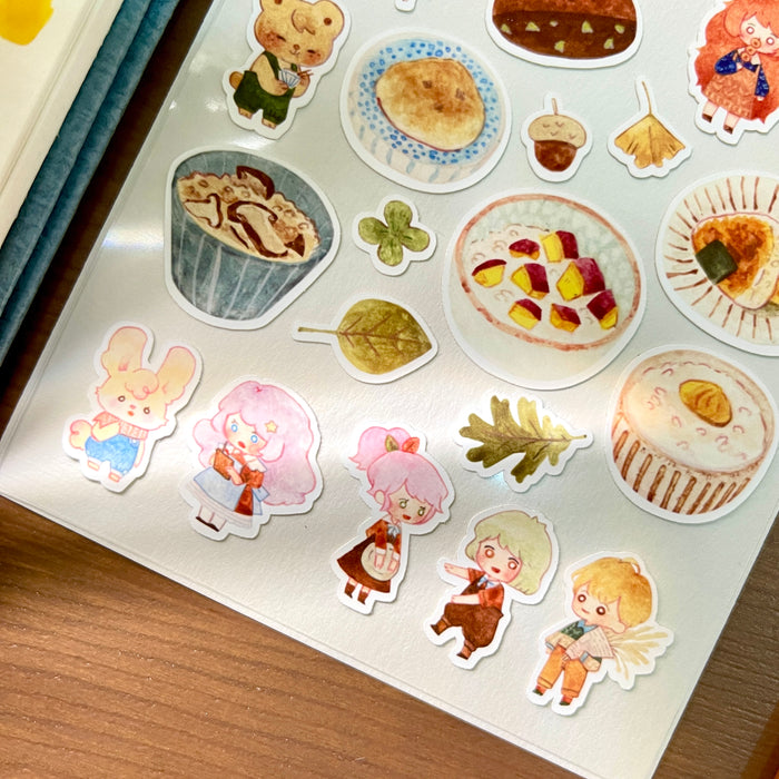Hatsu Midori Sticker Sheet // Autumn Food Festival