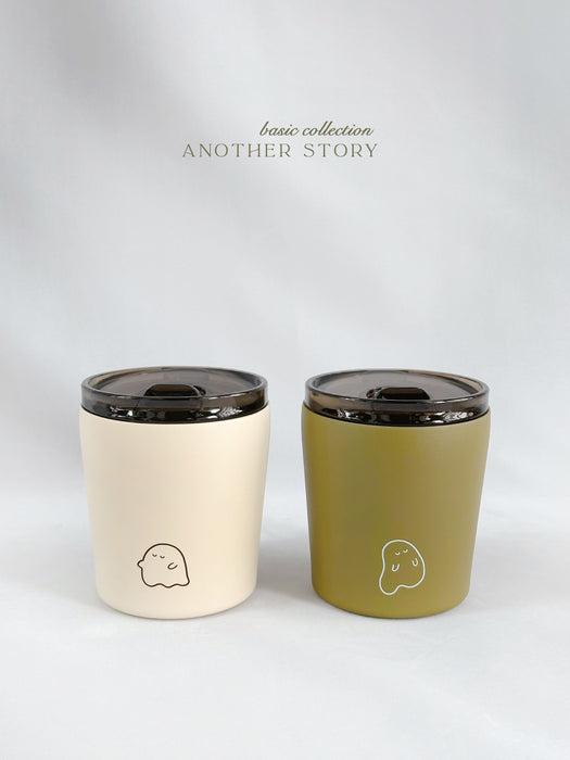 Another Story Basic Collection // Stainless Steel Mug: Green Big Ghost