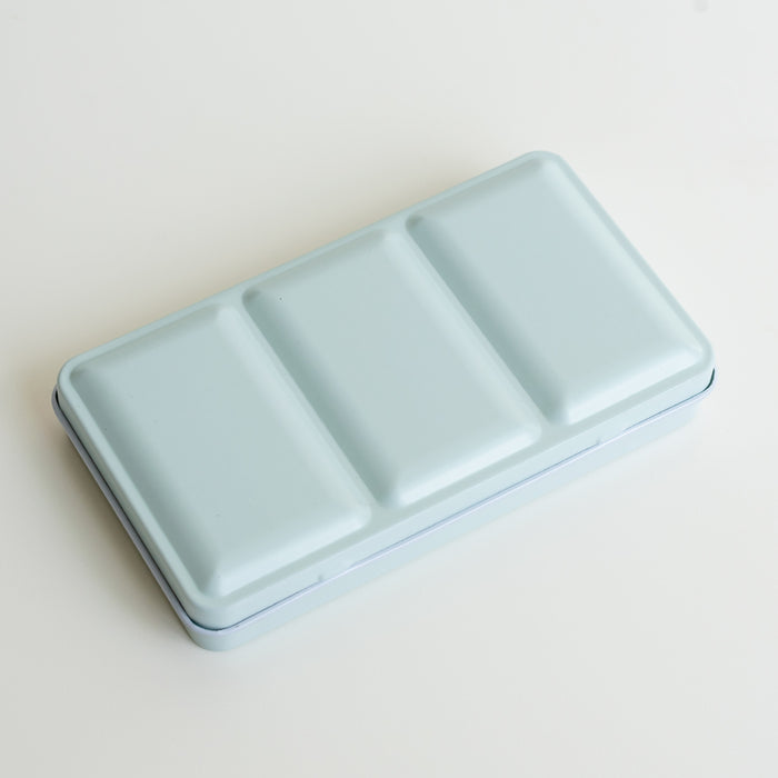 Enamel Metal Box for Watercolour with 24 Half Pans // Peppermint