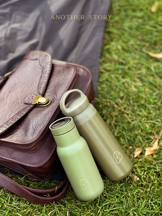 Another Story Basic Collection // Stainless Steel Bottle: Green Big Ghost