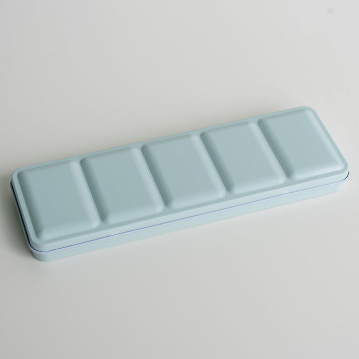 Enamel Metal Box for Watercolour with 44 Half Pans // Peppermint